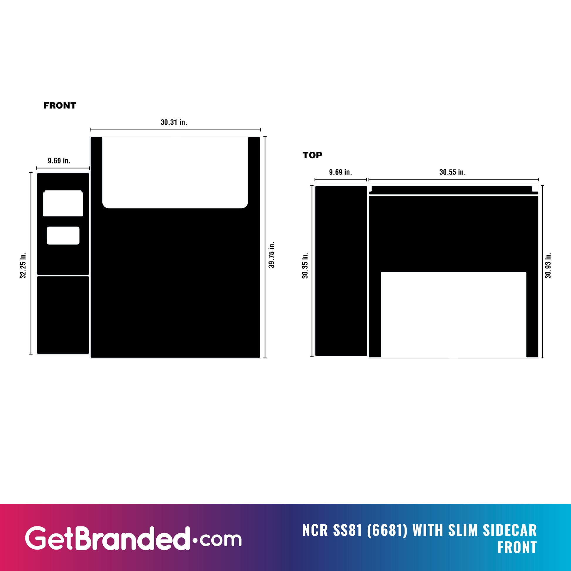 NCR SS81 (6681) ATM Wrap with Slim Sidecar – GetBranded.com