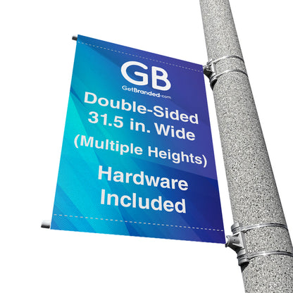 Pancarta de poste de doble cara de 31,5" de ancho con herrajes