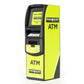 Isometric view of Genmega 6000 ATM Scale Model Coin Bank with custom Paramount ATM Company wrap.