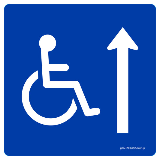 ADA Handicap Arrow Up Decal. 5 inches by 5 inches in size.