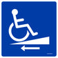 ADA Ramp Arrow Left Decal. 4 inches by 3 inches in size.