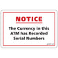 Notice, Recorded Serial Numbers Decal
