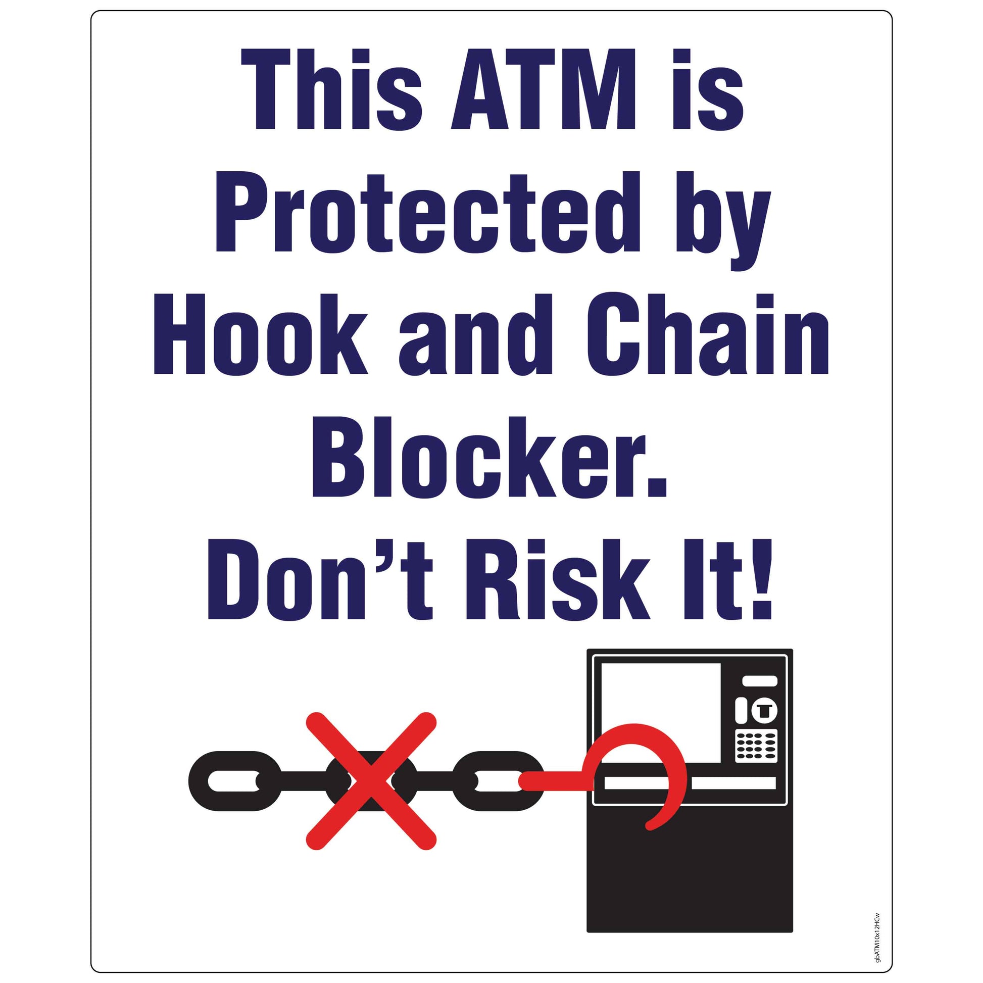 Protected By Hook and Chain Blocker Decal - 10 inches by 12 inches in size, Large.