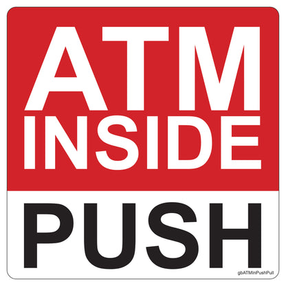 Autocollant double face Push/Pull intérieur ATM