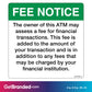 Fee Notice Decal, Green size guide.