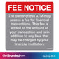 Fee Notice Decal, Red and Gray size guide.
