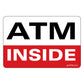 ATM Inside Decal. 3 inches by 2 inches in size.