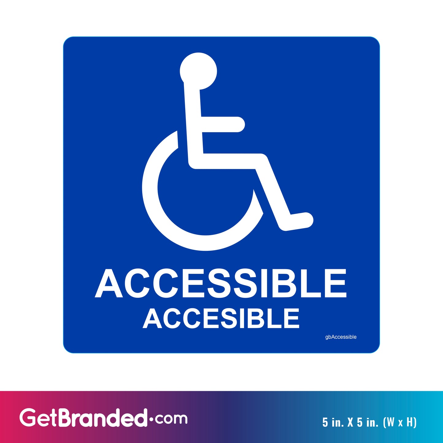 ADA Accessible Decal size guide.