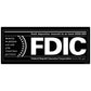 FDIC Black and White Decal. 12 inches by 5 inches in size. 