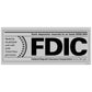 FDIC Gray and Black Decal. 12 inches by 5 inches in size.