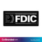 FDIC Black and White Decal size guide.