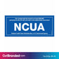 NCUA Credit Union Decal size guide.