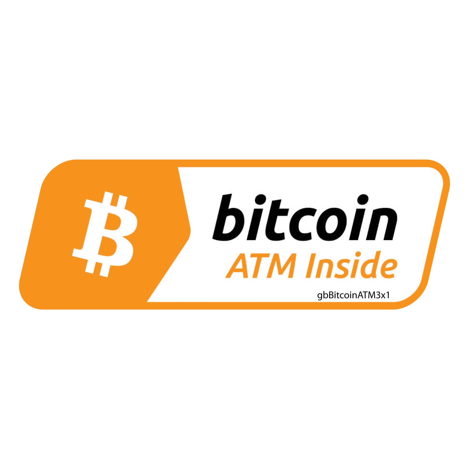 Bitcoin ATM Inside Decal. 3 inches by 1 inch in size.