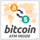 Bitcoin ATM Inside Decal with Globe. 6 inches by 6 inches in size.