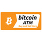 Bitcoin Exchange Here Decal. 7.9 inches by 3.5 inches in size. 