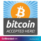 Bitcoin Accepted Here Decal size guide. 4 inches by 4 inches in size.