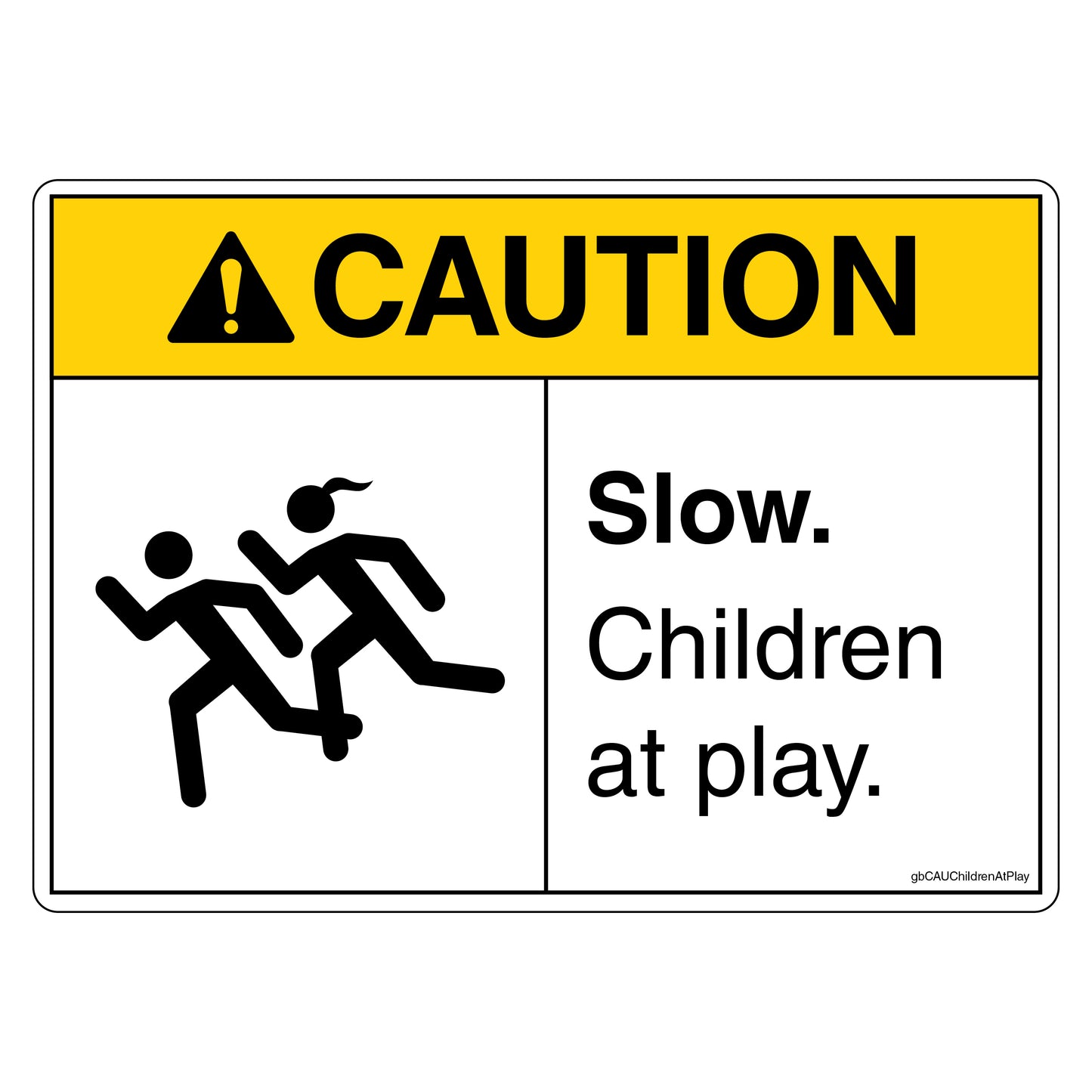 Caution Slow Children At Play Decal. 