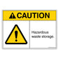 Caution Hazardous Waste Storage Decal. 