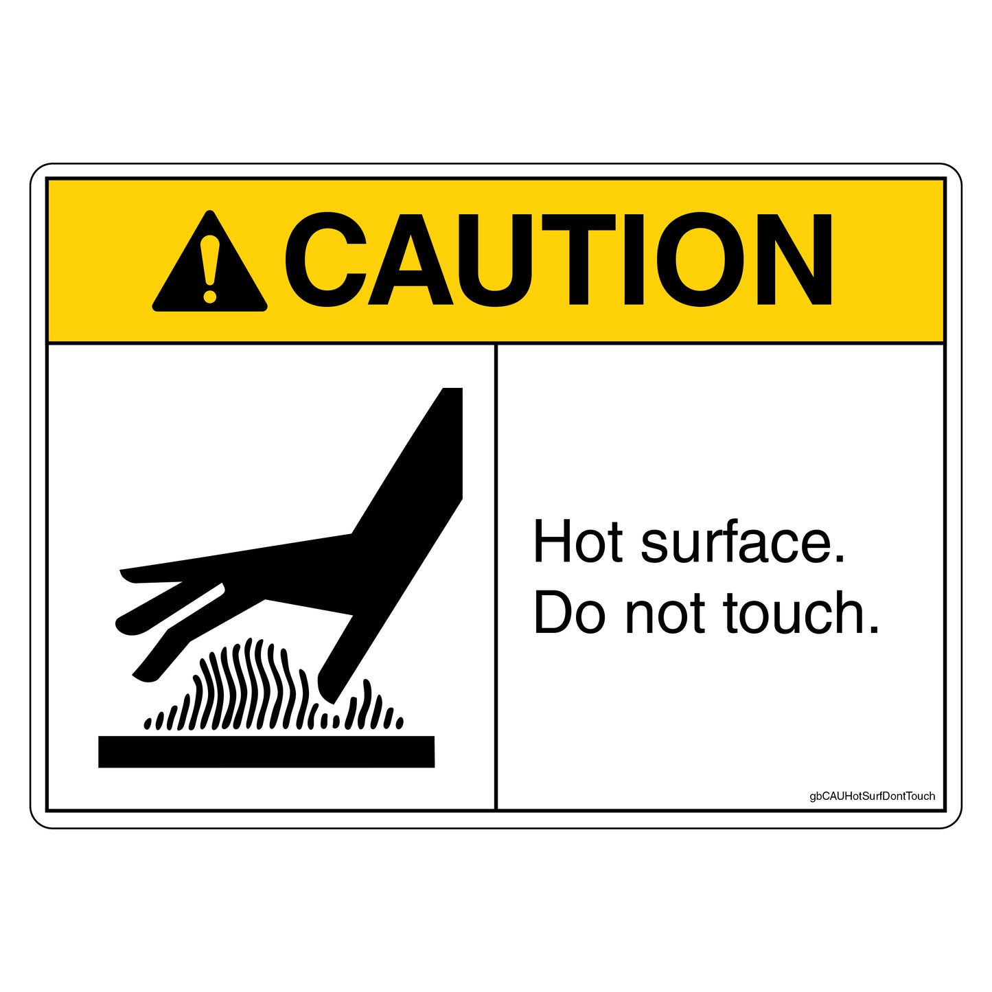 Caution Hot Surface Do Not Touch Decal.