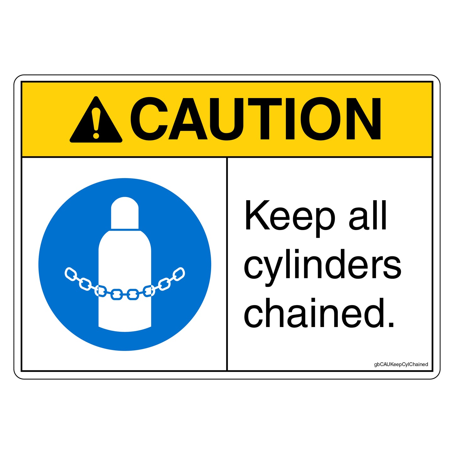 Caution Keep All Cylinders Chained Decal.