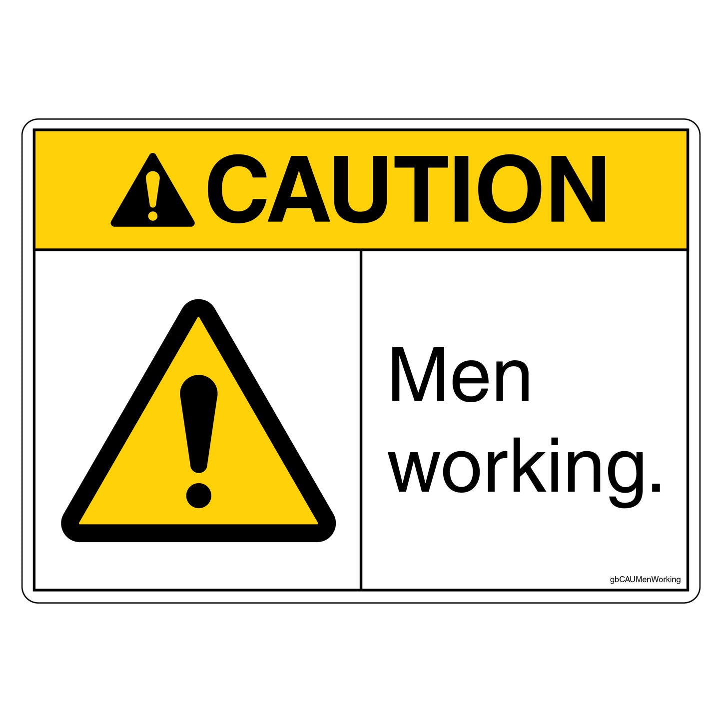 Caution Men Working Decal.