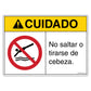 Caution No Jumping or Diving Decal in Spanish. 