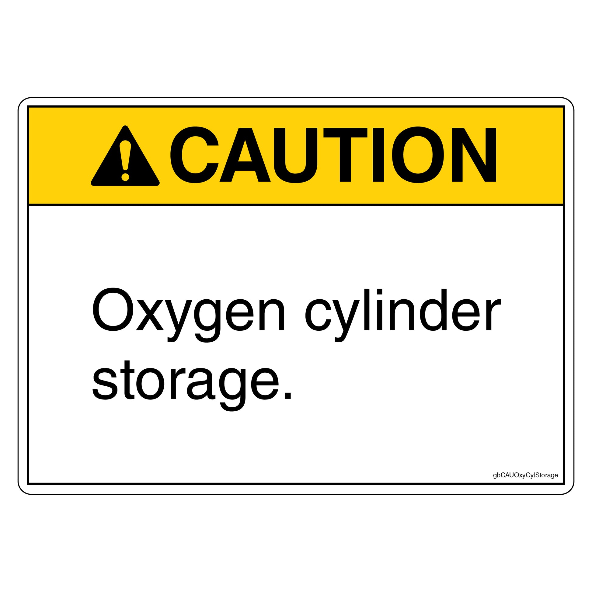 Caution Oxygen Cylinders Storage Decal.