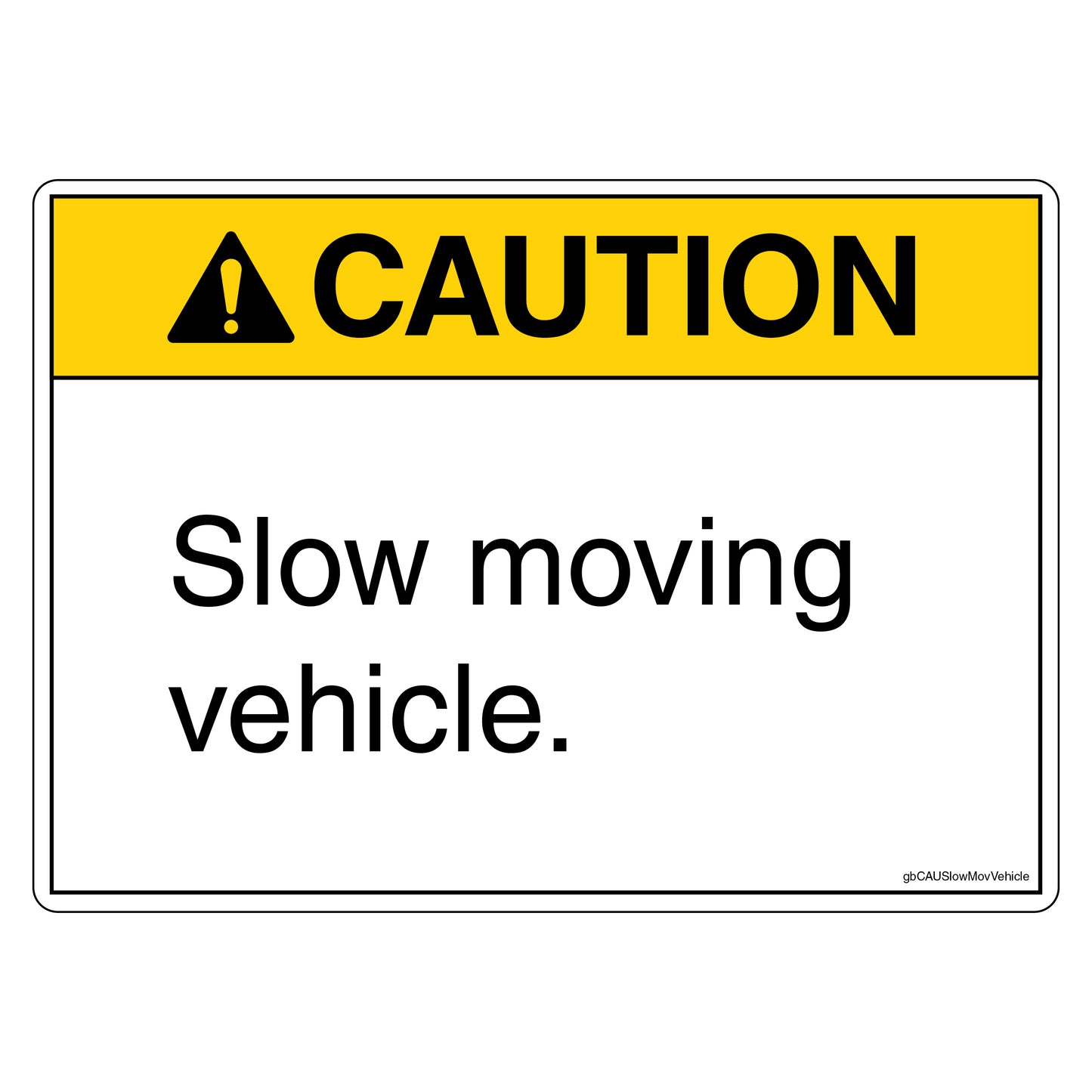 Caution Slow Moving Vehicle Decal. 