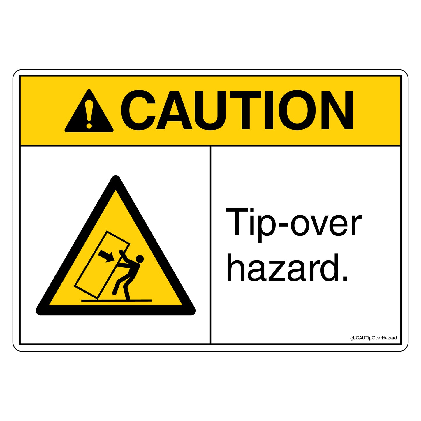 Caution Tip-Over Hazard Decal.