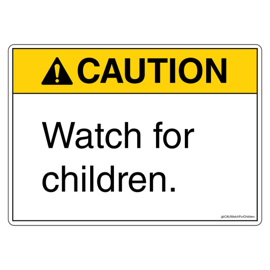 Caution Watch For Children Decal.