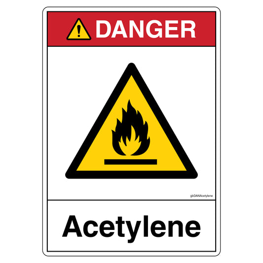 Danger Acetylene Decal.