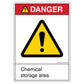 Danger Chemical Storage Area Decal.