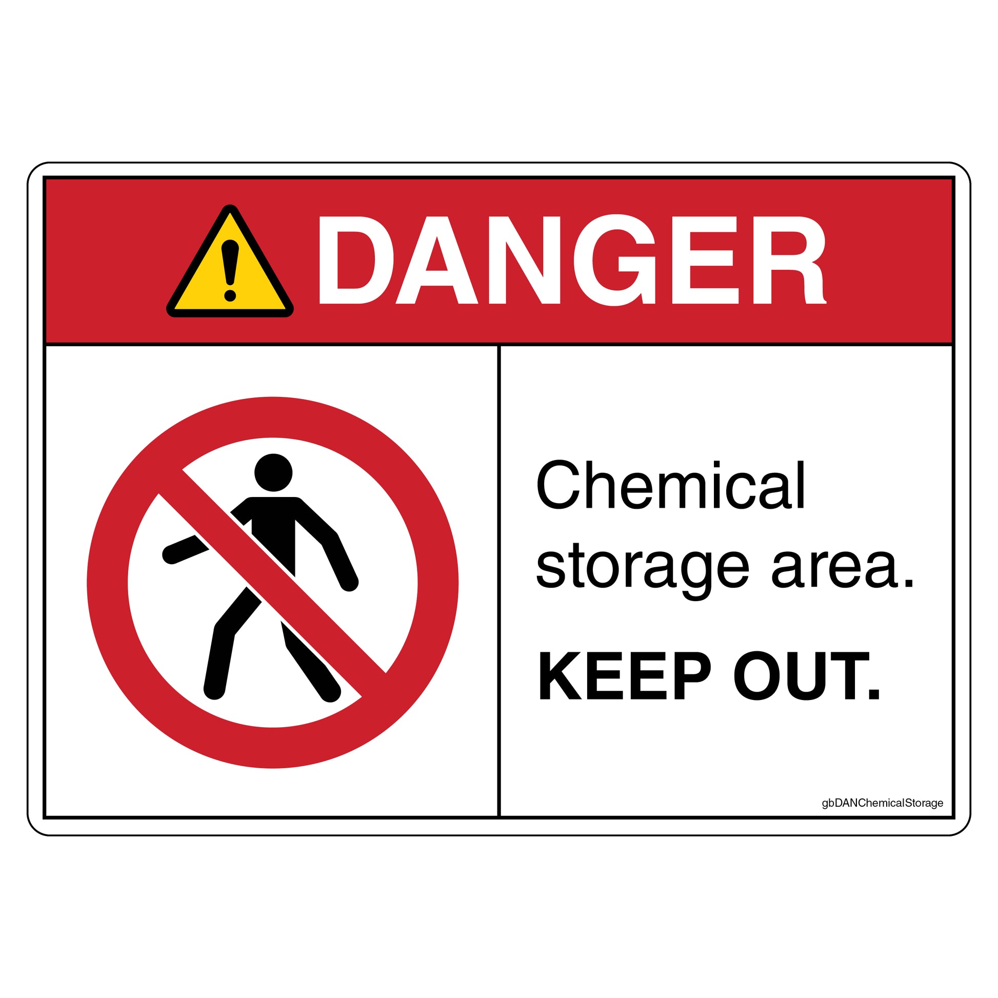 Danger Chemical Storage Area Keep Out Decal.
