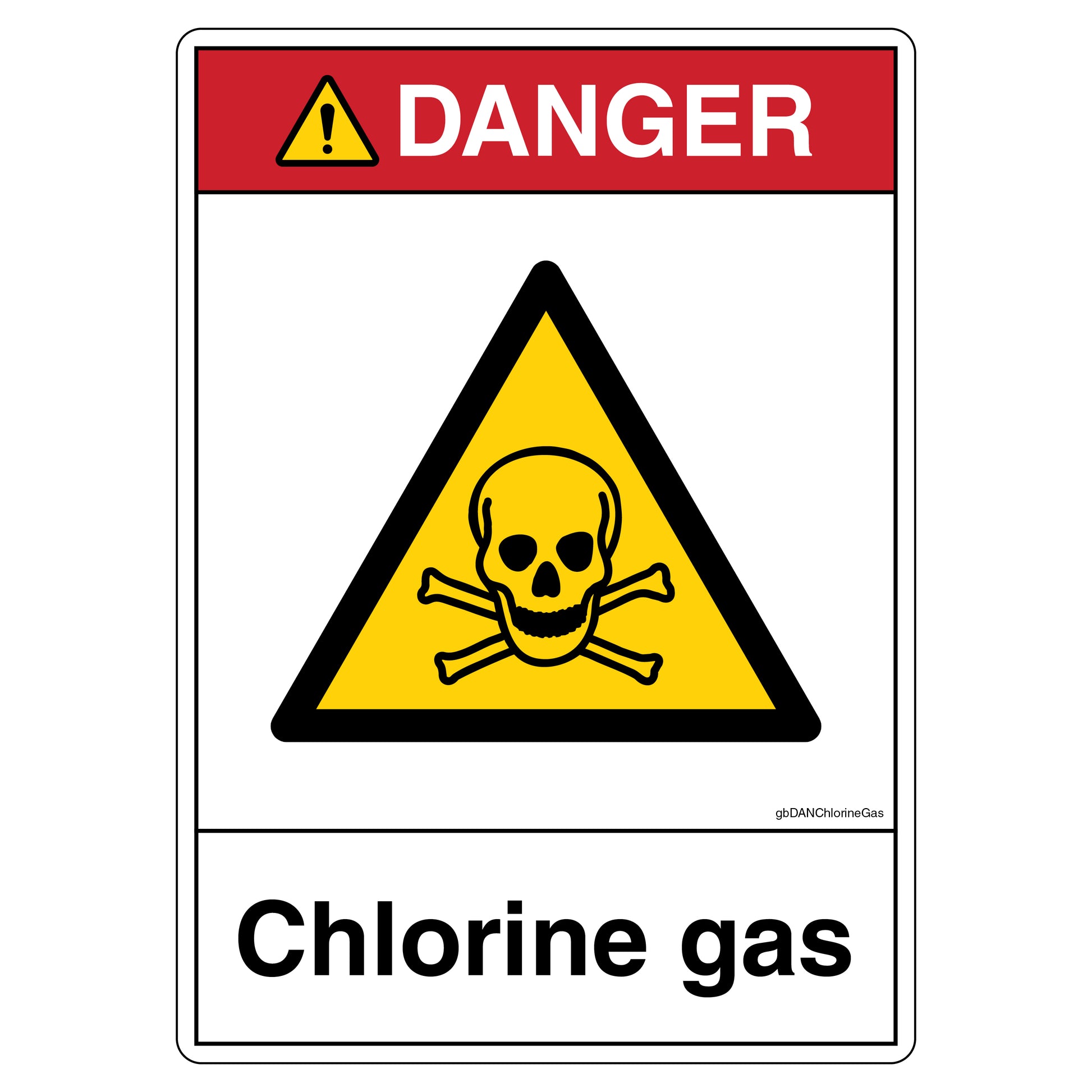 Danger Chlorine Gas Decal.