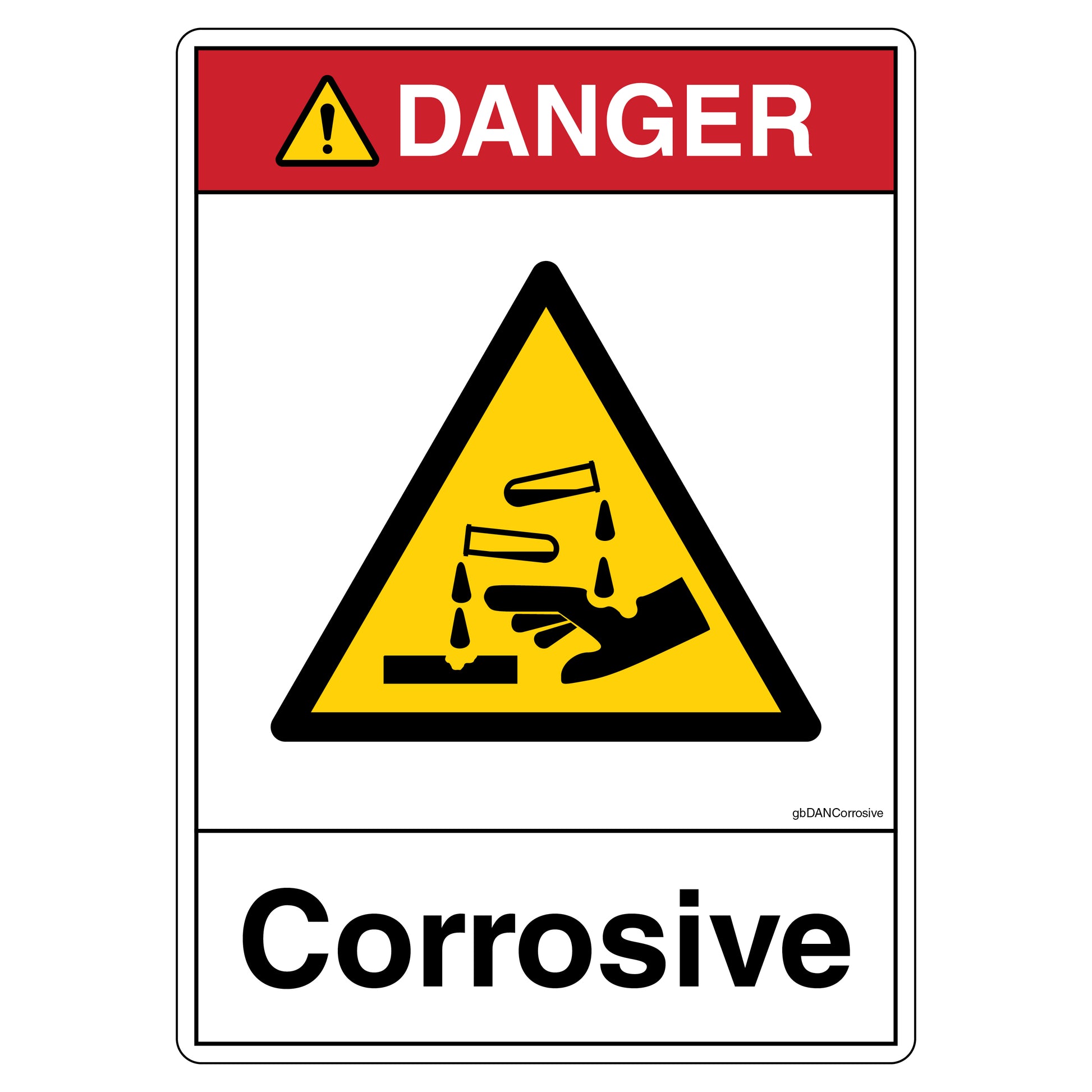 Danger Corrosive Decal. 