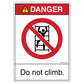 Danger Do Not Climb Decal. 