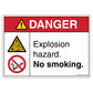 Danger Explosion Hazard No Smoking Decal.