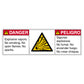 Danger Explosive Vapors No Smoking No Open Flames No Sparks Decal in English and Spanish. 
