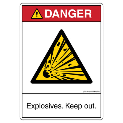 Danger Explosives Keep Out Decal.