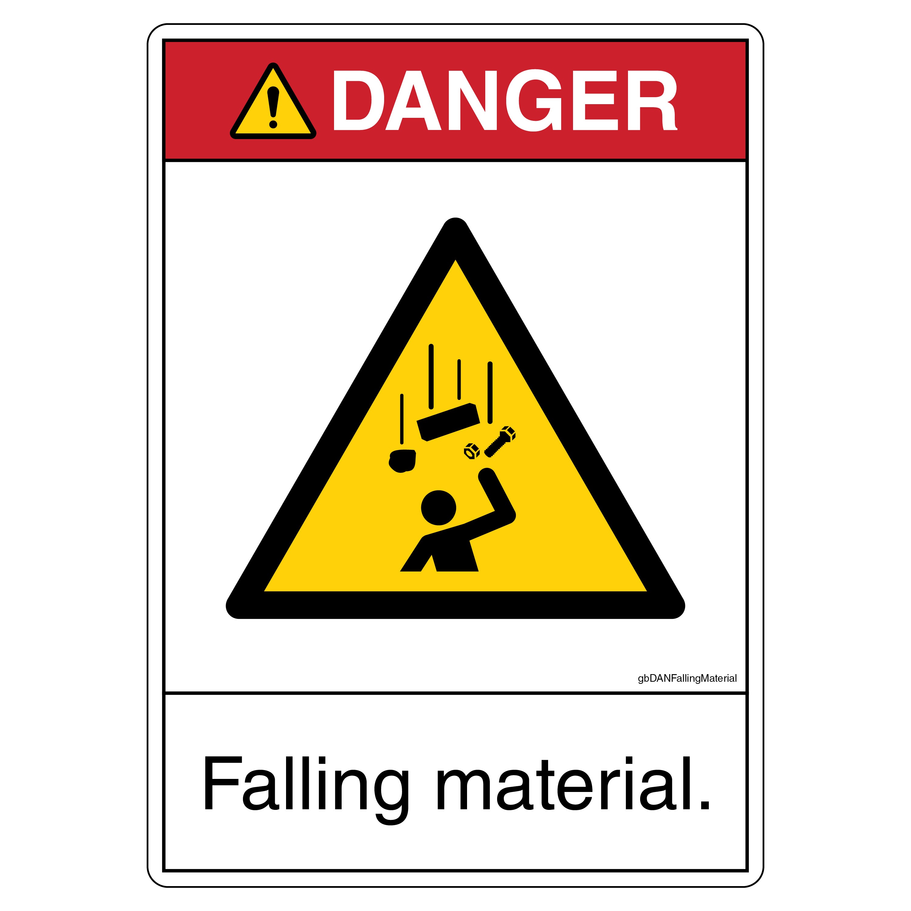 Falling Material Danger Decal | GetBranded.com