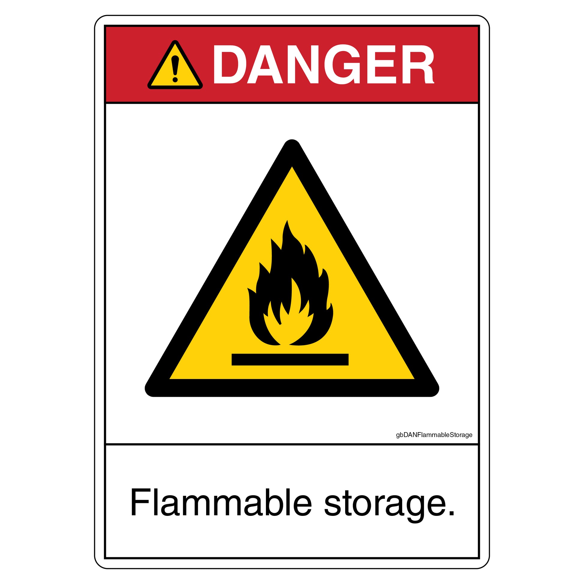 Danger Flammable Storage Decal.
