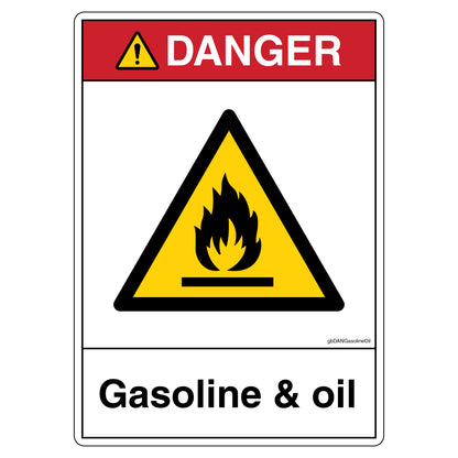 Danger Gasoline and Oil Decal.
