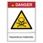 Danger Hazardous Materials Decal. 