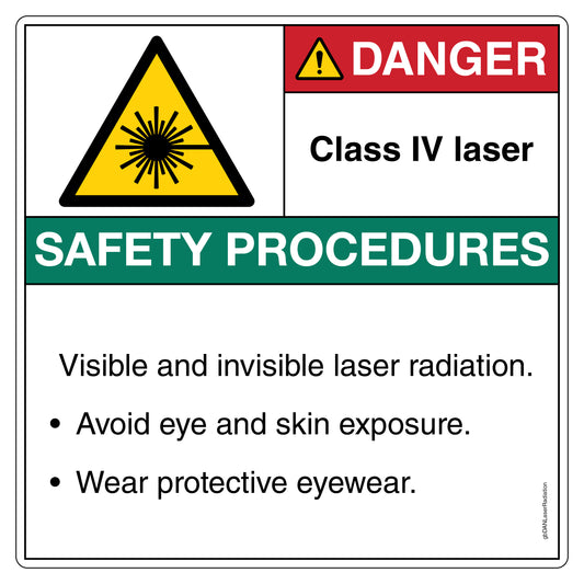 Danger Laser Radiation Avoid Eye and Skin Exposure Wear Protective Eyewear Decal.