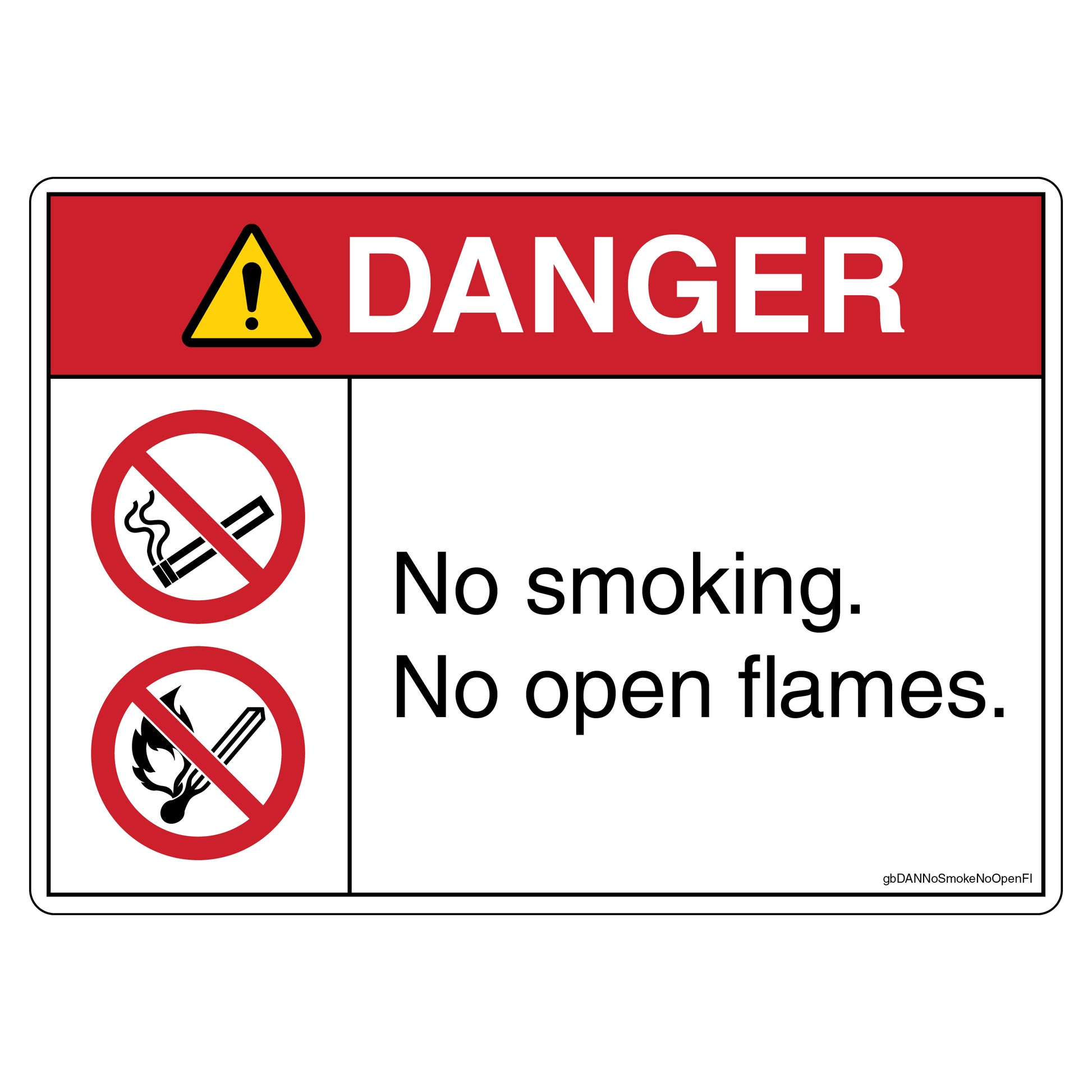 Danger No Smoking No Open Flames Decal.