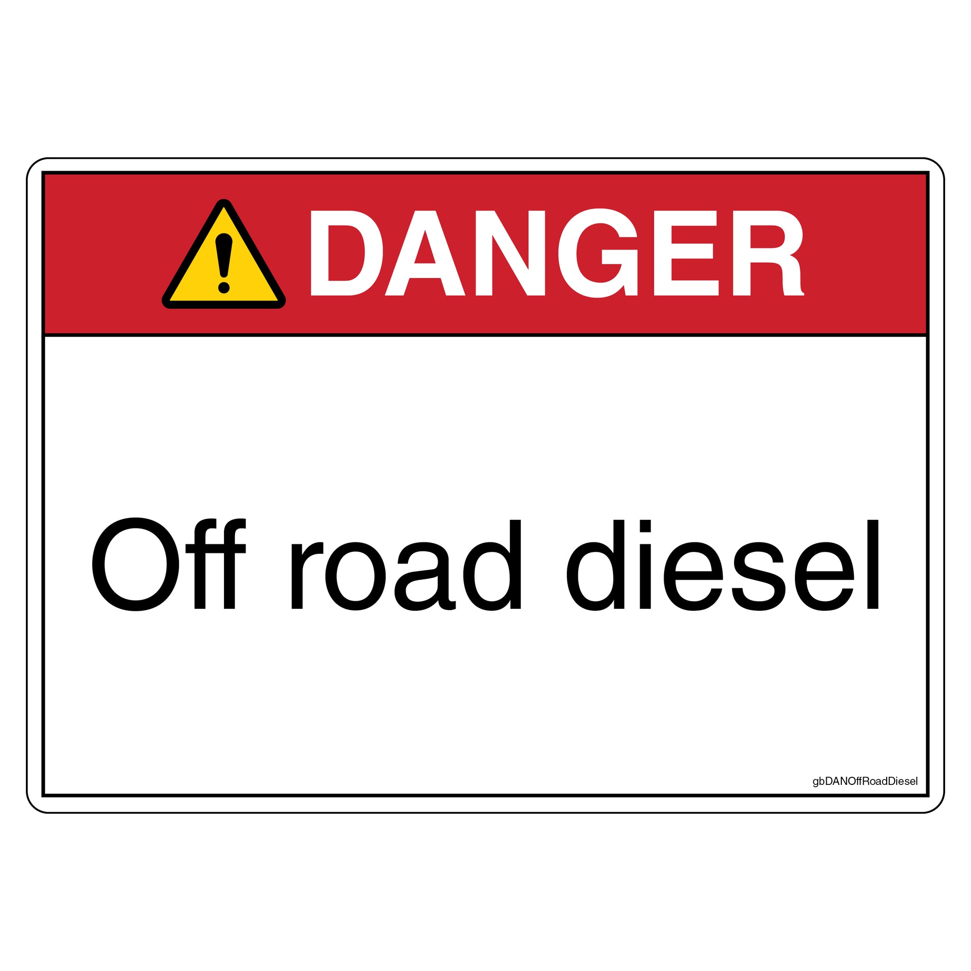 Danger Off Road Diesel Decal. 