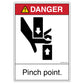 Danger Pinch Point Decal. 