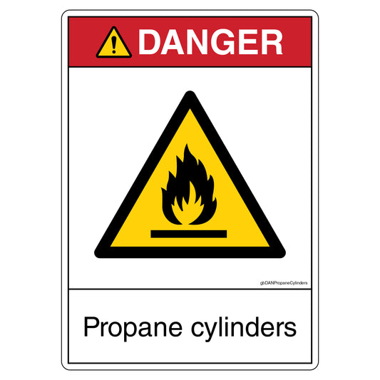Danger Propane Cylinders Decal.