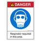 Danger Respirator Required In This Area Decal.