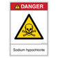 Danger Sodium Hypochlorite Decal.